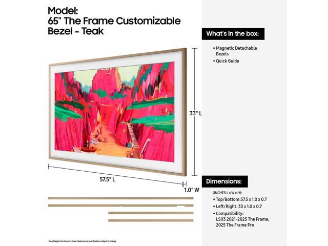 Samsung - 65" The Frame Customizable Bezel - Modern - Teak - image 3
