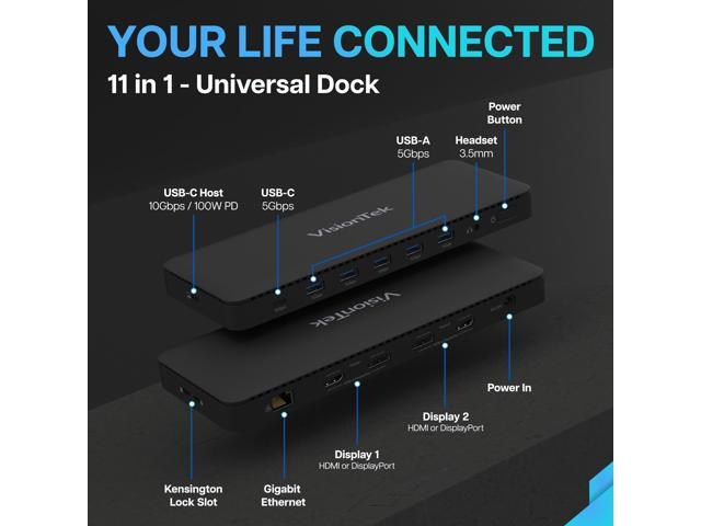 VisionTek VT4600DL 14-in-1 Dual 4K Docking Station with 100W PD - image 9