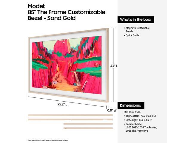 Samsung - 85" The Frame Customizable Bezel - Metal - Sand Gold - image 3