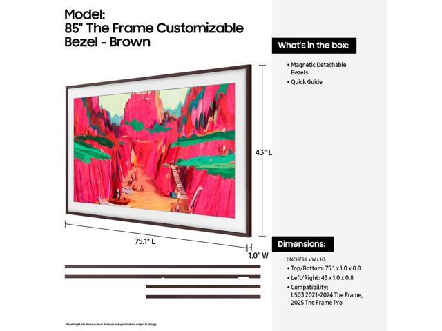 Samsung - 85" The Frame Customizable Bezel - Modern - Brown - image 10