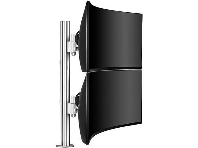 Atdec Heavy-Duty Dual-Monitor Vertical Stack Desktop Mount - White - image 2