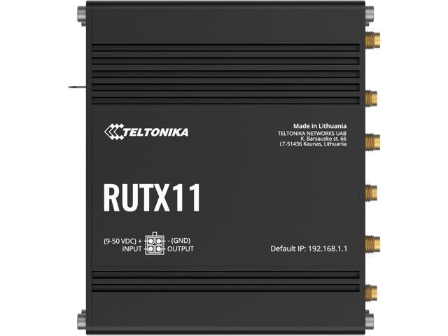 Teltonika RUTX11100400 Model RUTX11 Industrial Cellular Router; Dual SIM; for use with USA Carriers; Comes with US PSU; WI-FI & BT; 4 x Ethernet...
