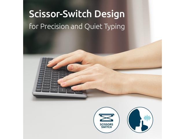 Kensington KB435 Wireless Compact Keyboard, Bluetooth & 2.4GHz Connection, Quiet Scissor-Switch Keys, Programmable, Copilot Hotkey, Compatible with...