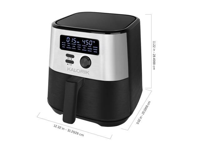 Kalorik MAXX Digital Air Fryer, 4 Quart, 7-in-1 Oilless Air Fryer, Deluxe LED Display + 21 Smart Presets, Includes Recipe Book and 4 Accessories -...