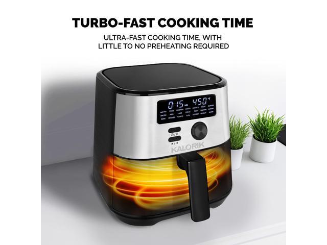 Kalorik MAXX Digital Air Fryer, 4 Quart, 7-in-1 Oilless Air Fryer, Deluxe LED Display + 21 Smart Presets, Includes Recipe Book and 4 Accessories -...