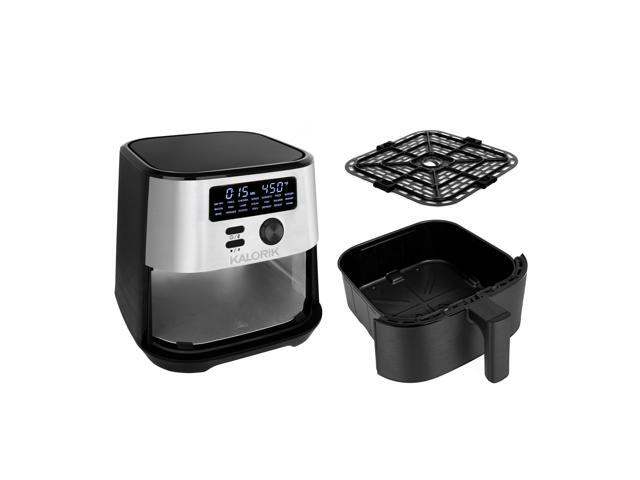 Kalorik MAXX Digital Air Fryer, 4 Quart, 7-in-1 Oilless Air Fryer, Deluxe LED Display + 21 Smart Presets, Includes Recipe Book and 4 Accessories -...