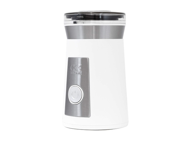 kalorik, cg 44047 w, coffee and herb grinder, stainless steel & white