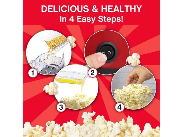 West Bend Air Crazy 4 Quart Hot Air Popcorn Maker Machine, Red & Black