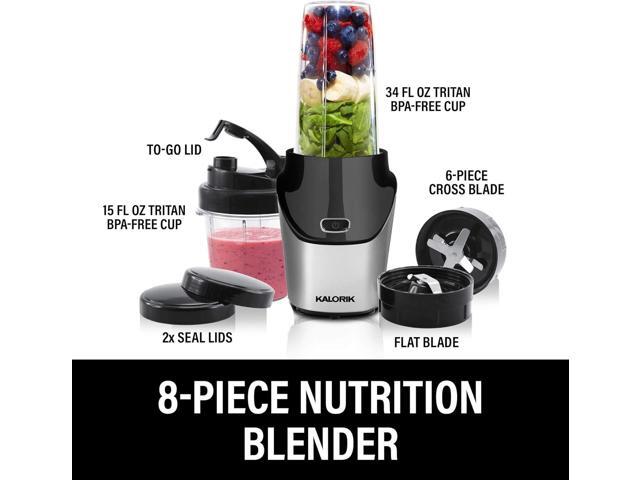 Kalorik Bullet Blender Set 34 & 15.2oz High-Speed Portable Fitness Blender Set with Blending Cups