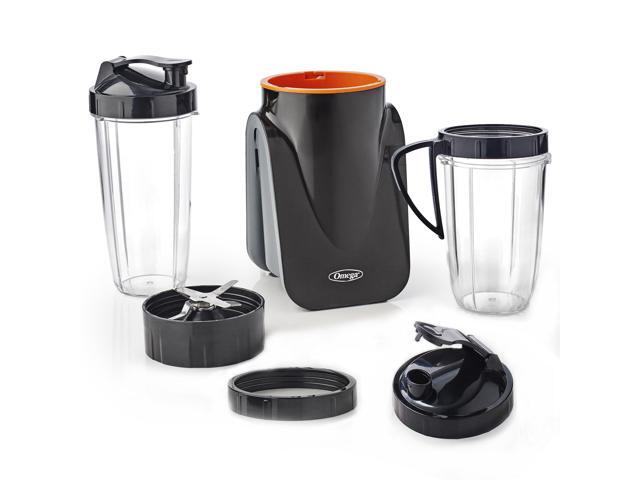 OMEGA MeGo Personal Blender Bundle with Bonus Cups and Lids BL1002BK23