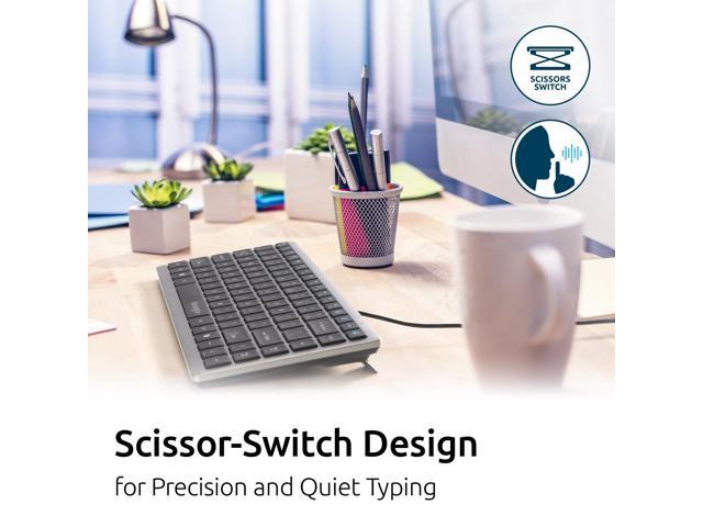 Kensington KB415 USB-C Wired Compact Keyboard, Quiet Scissor-Switch Keys, Programmable, Copilot Hotkey, Compatible with Windows, Black (K75411NA)