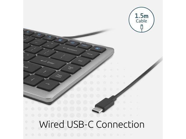 Kensington KB415 USB-C Wired Compact Keyboard, Quiet Scissor-Switch Keys, Programmable, Copilot Hotkey, Compatible with Windows, Black (K75411NA)