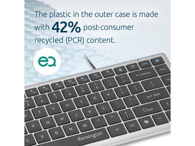 Kensington KB415 USB-C Wired Compact Keyboard, Quiet Scissor-Switch Keys, Programmable, Copilot Hotkey, Compatible with Windows, Black (K75411NA)