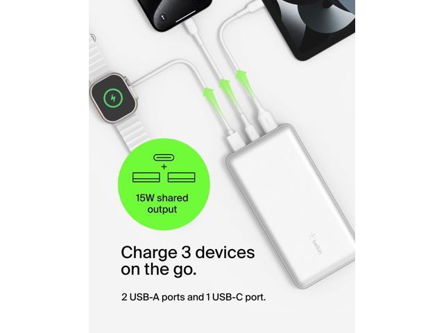 Belkin BoostCharge 20K USB-A & USB-C Power Bank, 15W - White - image 10