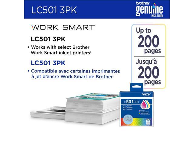 Brother LC501 3PK Original Standard Yield Inkjet Ink Cartridge Cyan Magenta Yellow 3 Pack