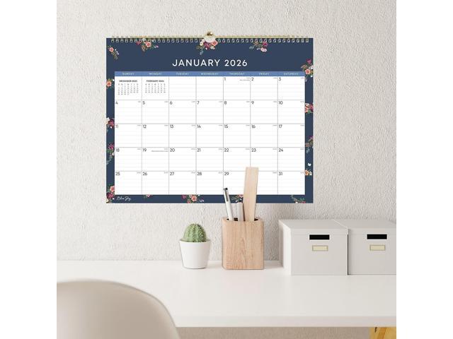 Ashlyn Monthly Wall Calendar Floral Artwork 15 x 12 White/Blue/Pink Sheets 12-Month Jan to Dec: 2026 148617