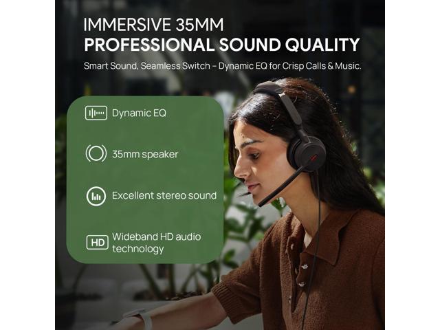 Yealink UH44 Teams Certified USB Headset with 2 Noise Cancelling Mics
