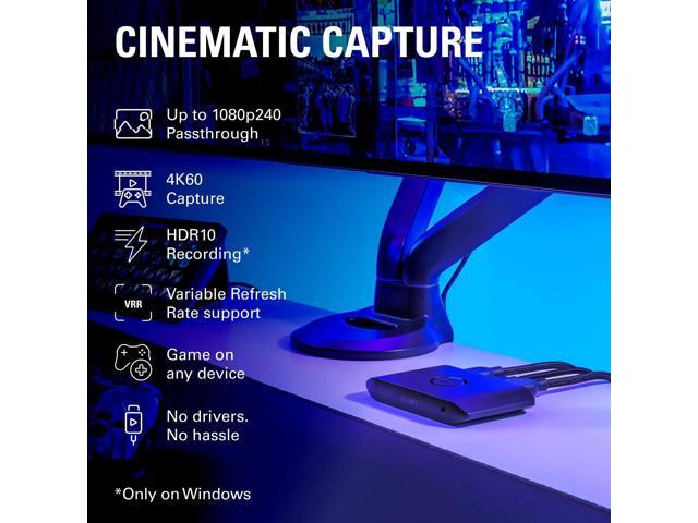 Elgato - 4K S – Ext Capture 4K60, 1440p120/1080p240 Passthrough and Capture for PS5, Xbox Series X/S, Switch 2, PC, Mac, iPad - Black - image 3