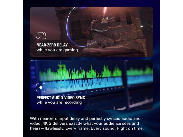 Elgato - 4K S – Ext Capture 4K60, 1440p120/1080p240 Passthrough and Capture for PS5, Xbox Series X/S, Switch 2, PC, Mac, iPad - Black - image 5