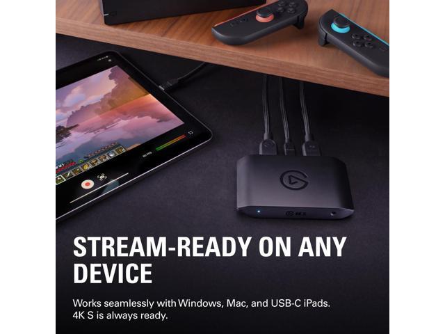 Elgato - 4K S – Ext Capture 4K60, 1440p120/1080p240 Passthrough and Capture for PS5, Xbox Series X/S, Switch 2, PC, Mac, iPad - Black - image 7
