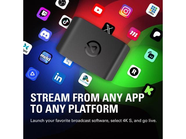 Elgato - 4K S – Ext Capture 4K60, 1440p120/1080p240 Passthrough and Capture for PS5, Xbox Series X/S, Switch 2, PC, Mac, iPad - Black - image 8