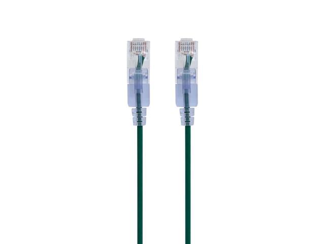 Monoprice Cat6A Ethernet Patch Cable - 14 Feet - Green (10 Pack) Snagless RJ45 550Mhz UTP Pure Bare Copper Wire 10G 30AWG - SlimRun Series