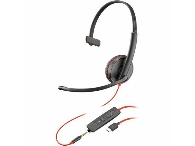 Poly Blackwire 3215 Monaural Headset +USB-C/A Adapter TAA 8M3X9AAABA