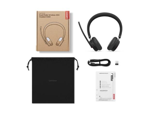 Lenovo Dual-Mode Wireless ANC Headset 6550 (USB-A, Teams) - 4XD1S19777, Black