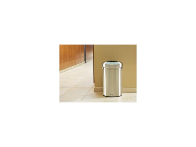Rubbermaid Refine Series Waste Receptacle - 16 gallon - Plastic/Stainless Steel 2147583
