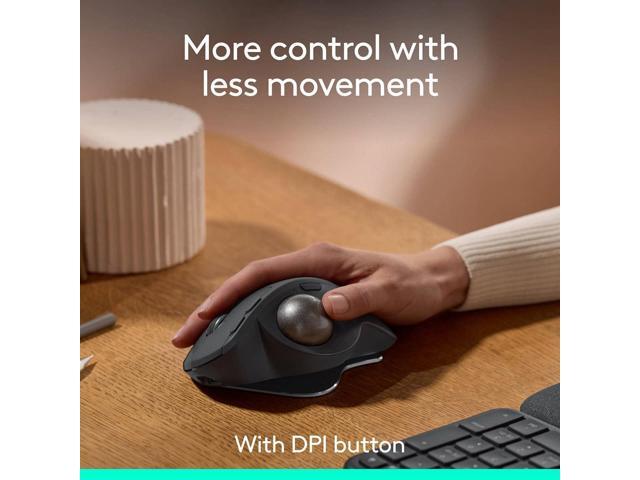 Logitech - MX ERGO S PLUS Wireless Ergonomic Trackball Mouse with 6 Programmable Buttons - Wireless - Graphite - image 12
