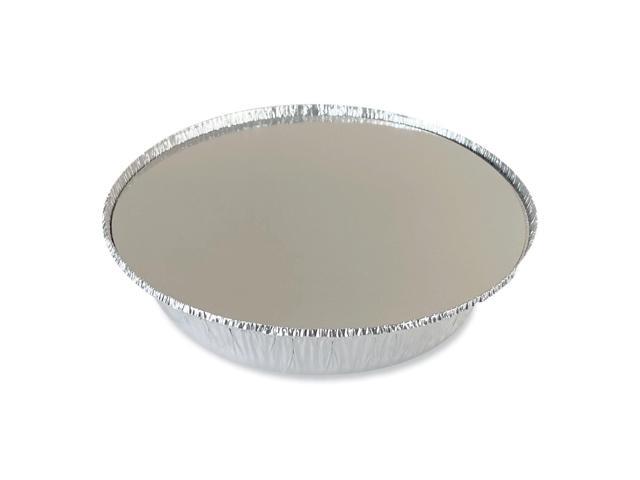 Round Aluminum To-Go Container Lids Flat Lid 9' Diameter Silver Paper 500/Carton BWKROUND9FLID