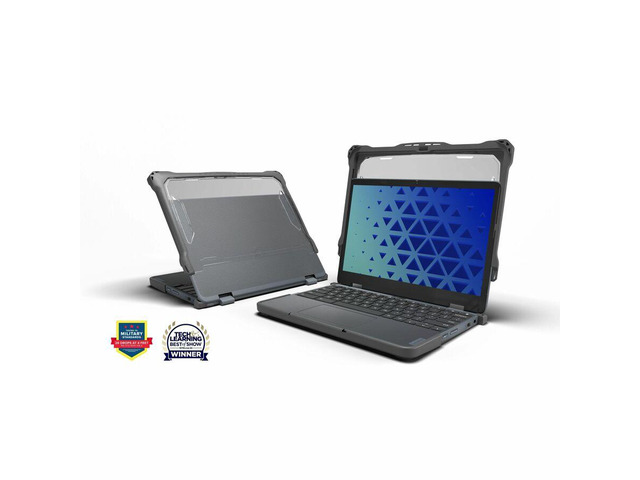 MAXCases Extreme Shell-F2 Slide Case for Lenovo 500e G4S 300e/500e G3 Chromebook 2:1 11.6' Grey/Clear LNESF2500EG4S