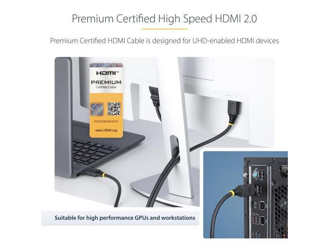 StarTech 1.6ft Premium Certified High Speed HDMI Cable HDMI2CABLE4K6050C