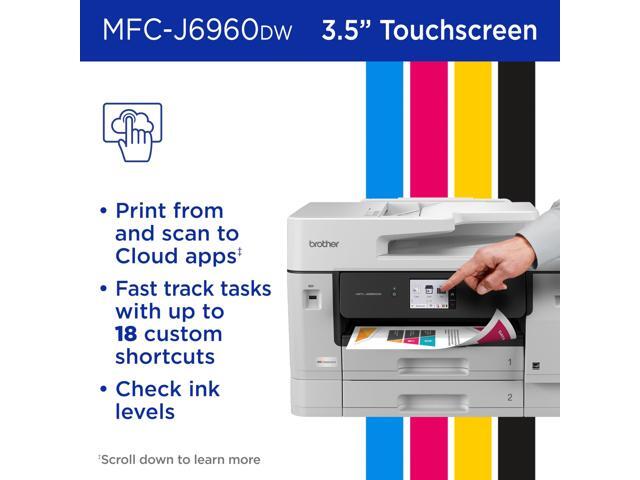 Brother - INKvestment 6960 Wireless Color All-in-One Inkjet Printer with 11”x17” capabilities/2 Paper Trays (MFCJ6960DW) - Gray - image 10