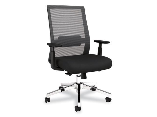 Alera Ashdale Ergonomic Fabric Swivel Task Chair - Supports 275 lb - 18.15 to 21.89 Seat Height - Black Seat/Back Silver Base ALEAD41BME17