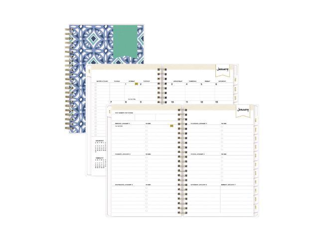 Blue Sky Day Designer Tile Weekly/Monthly Planner 8x5 Blue/White Cover 2026