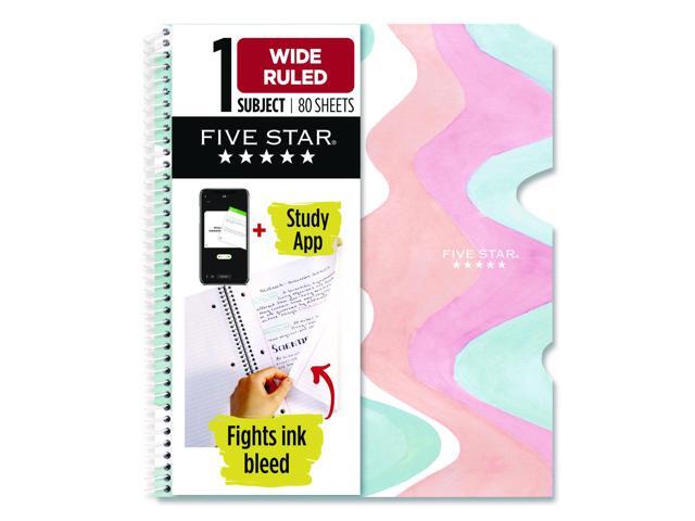 Brushy Moves Pastel Waves Design Notebook w/ Study App 1-Subject Wide/Legal Rule Assorted Cover Color 8011 x 8.5 Sheets 930060F