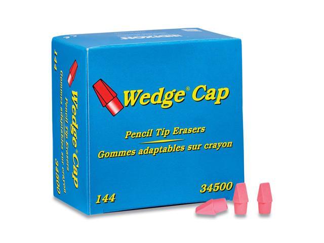 Wedge Pencil Cap Erasers, Pink, Pack of 144
