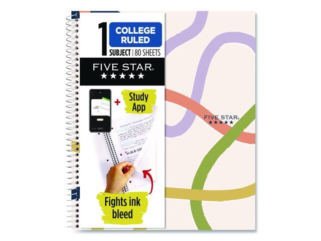 Simple Waves Organic Lines Notebook w/ Study App 1-Subject Med/College Rule Assorted Cover Color 80 11 x 8.5 Sheets 820233F