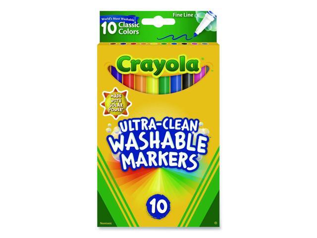 Crayola 10 Ct Ultra-Clean Fine Line Washable Markers, Color Max