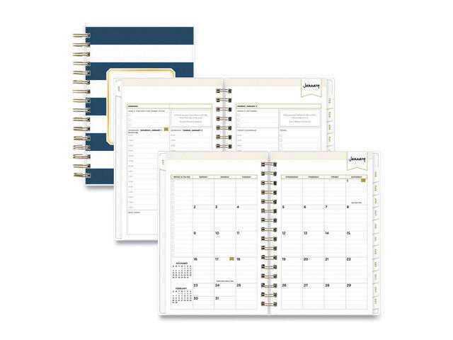 Blue Sky - 2026 Day Designer Rugby Stripe & Navy Frosted 5" x 8" Daily & Monthly Planner, Plastic Cover - Multicolored - image 2