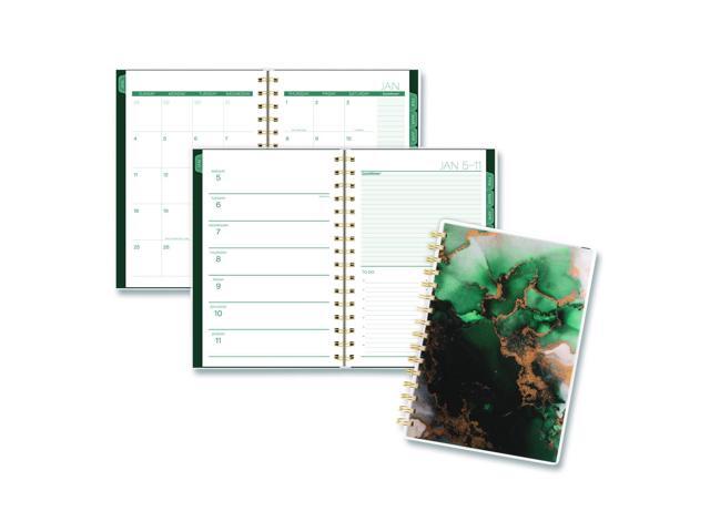 Emerald Isle Weekly/Monthly Planner 8.5 x 5.5 Green Marbled Cover 12-Month Jan-Dec: 2026 1758200