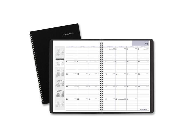 DayMinder Monthly Planner Academic Year Ruled Blocks 12 x 8 Black Cover 14-Month: July 2025 to Aug 2026 AY200