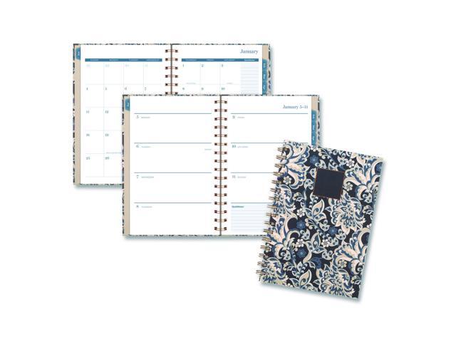 Elizabeth Weekly/Monthly Planner 8.5 x 5.5 Floral Artwork Blue Cover 12-Month Jan-Dec: 2026 1763200