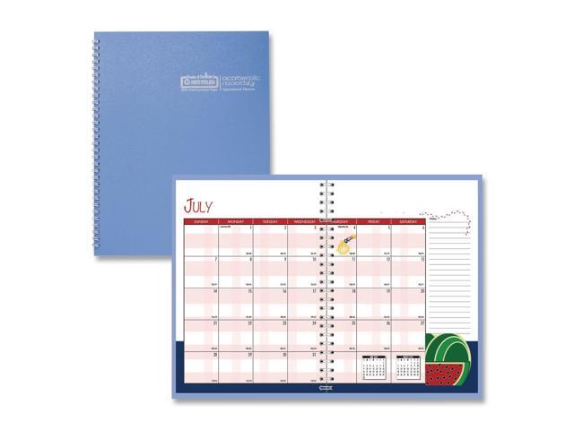 Recycled Academic Year Illustrated Monthly Planner 10 x 7 Light Blue Cover 12-Month July to June: 2025 to 2026 239508