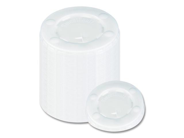 Straw-Slot Cold Cup Lids Identification Buttons Fits 10 oz Cold Cups Plastic Translucent 2000/Carton L10BLN0100