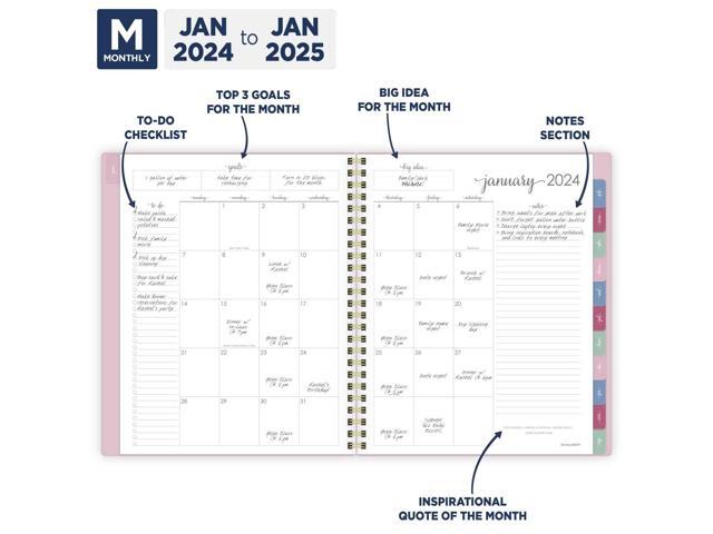 Harmony Weekly/Monthly Poly Planner 8.81x7.88 Pink Cover 13-Month Jan to Jan: 2026