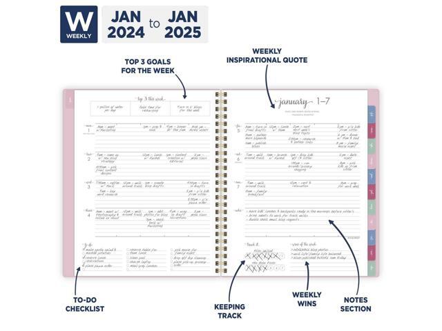Harmony Weekly/Monthly Poly Planner 8.81x7.88 Pink Cover 13-Month Jan to Jan: 2026