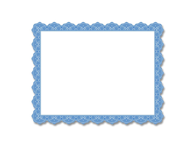 Geographics Optima Blue Blank Award Certificate Paper with Gold Foil Seals, 8.5 x 11, Seal 1.75' (Pack of 25)