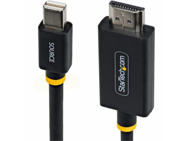 StarTech 3ft 91cm Mini DisplayPort to HDMI Adapter Cable 4K 60Hz with HBR3/HDCP 2.3/DPCP MDP to HDMI 2.0 Active Video Converter 3FMDPHDMI24K60